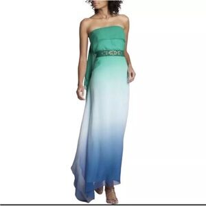 NWT BCBGMaxazria Strapless Ombré Chiffon MaxiDress